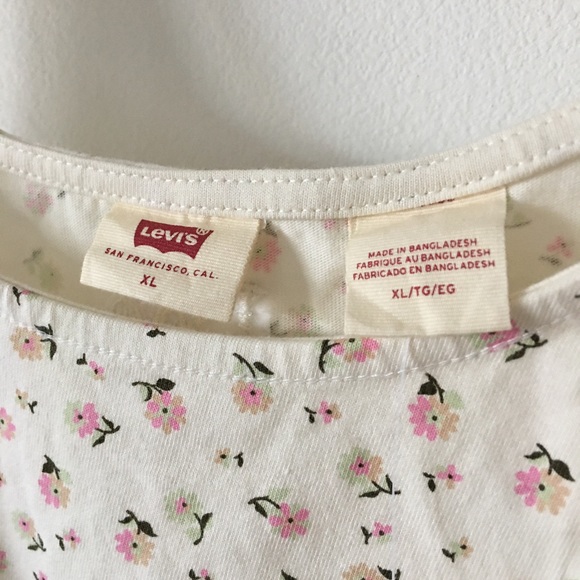 Levi’s Mini Floral Crop Top Sz XL - Picture 8 of 11